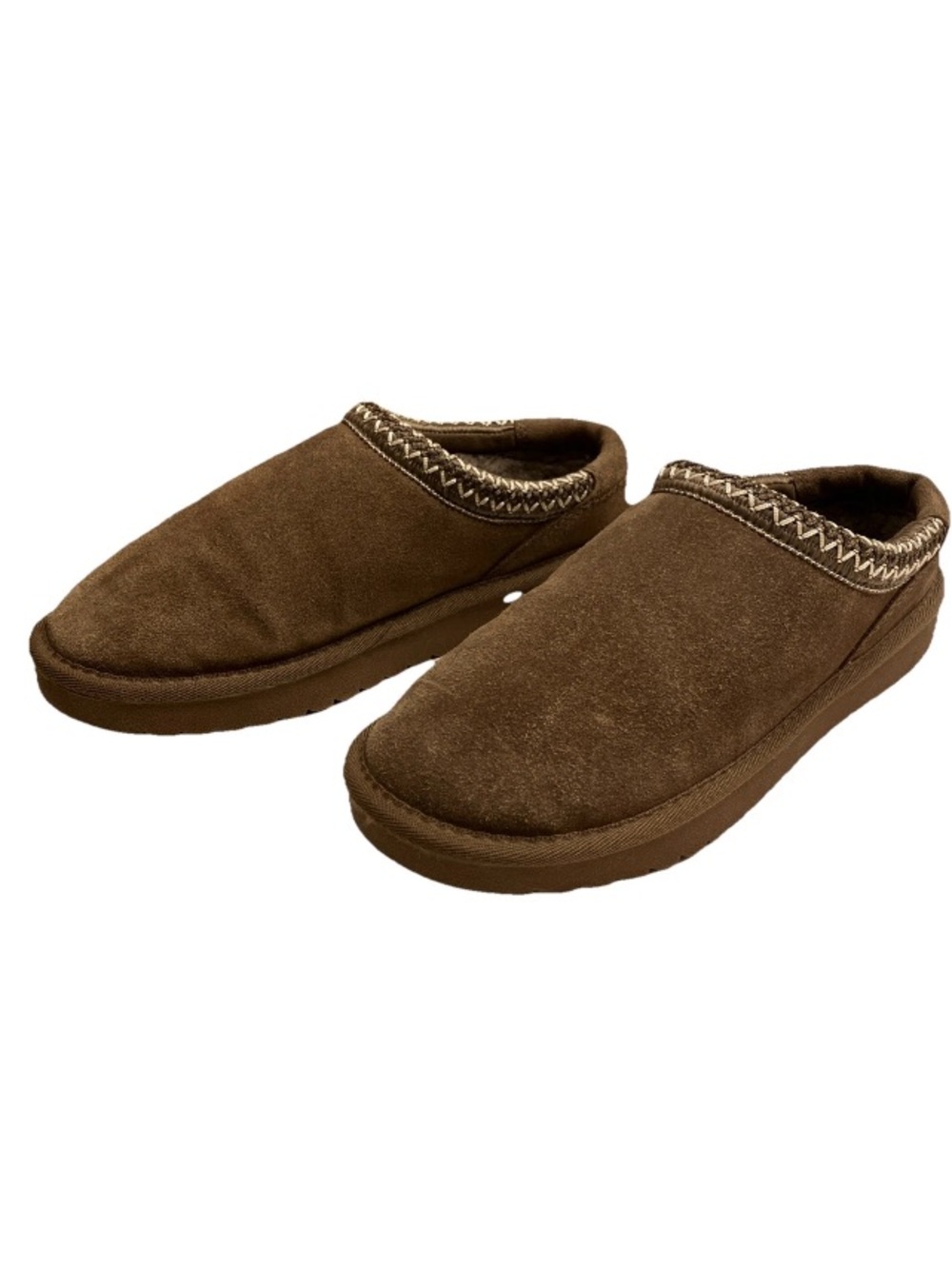 CUSHIONAIRE Women's Keto Slip-On Suede Mule Slipper Cozy Stylish Memory Brown 8. - Picture 9 of 15